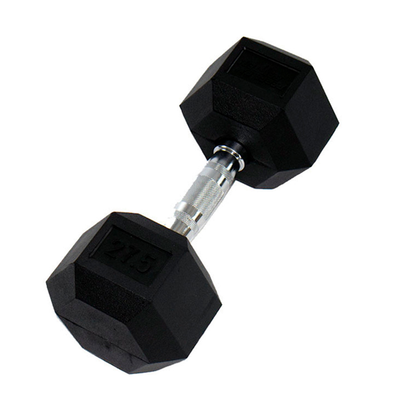 Гантель PERFORM BETTER Rubber Encased Hex Dumbbells 25 кг, 1 штука, черный