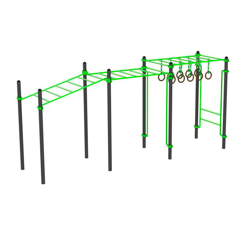 Рукоход ГТО с изменением высоты с подвижными кольцами (разноуровневый) ЗС-1207