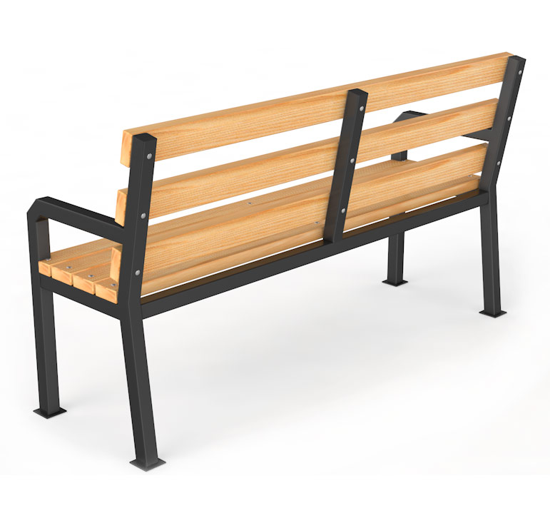 Уличная скамейка со спинкой Дача, длина 3000 мм ГТ-520