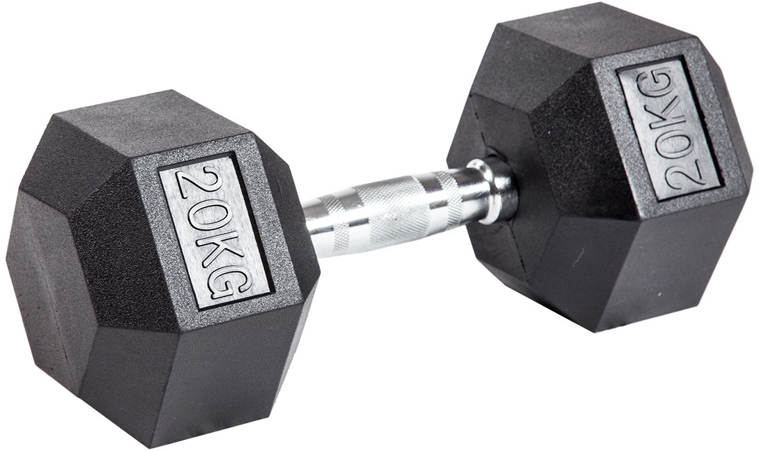 Гантель гексагональная обрезиненная 20 кг ЗС-205