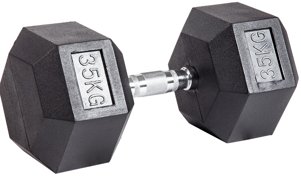 Гантель гексагональная обрезиненная 35 кг ЗС-211