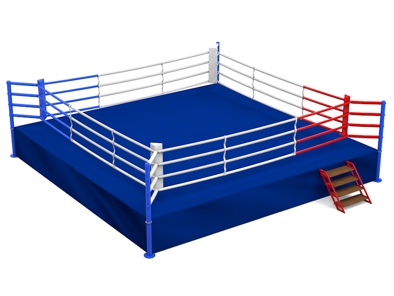 Ринг боксерский на подиуме, размер 8х8х1 м, боевая зона 6х6 м Glav