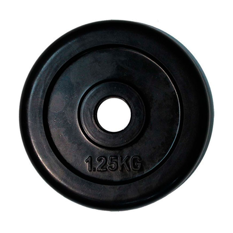 Диск для штанги 1,25 кг 26 мм обрезиненный черный ZSO Classic