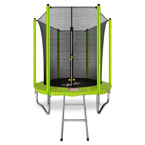 Батут  183 см (6 ft) с внутренней страховочной сеткой и лестницей ARLAND, цвет светло-зеленый