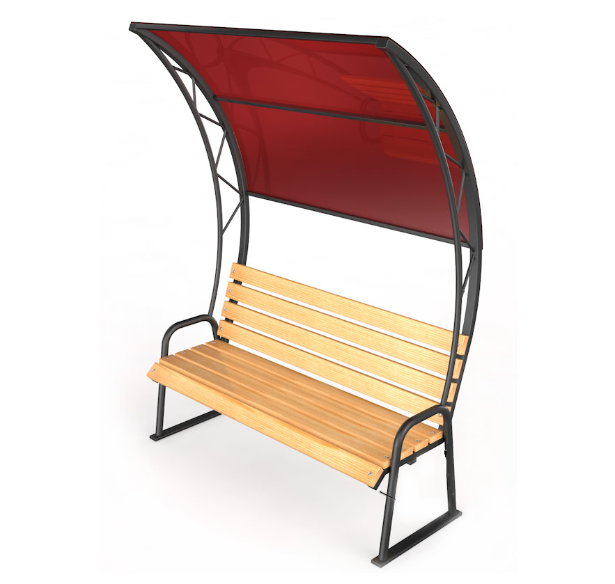 Уличная скамейка с навесом ГТ-542