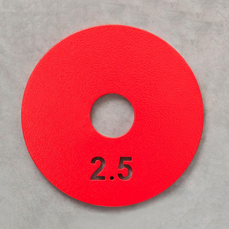 Диск для штанги 2,5 кг тренировочный стальной, красный STECTER