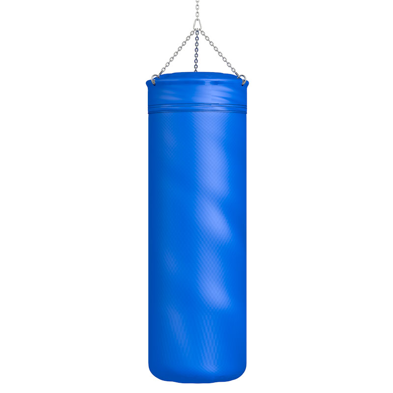 Боксерский мешок из тента, размер 350х1500 мм, вес 50-60 кг, синий Glav