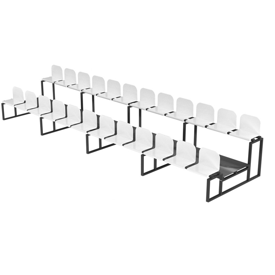 Трибуна с пластиковыми сидениями двухрядная ГТ-677