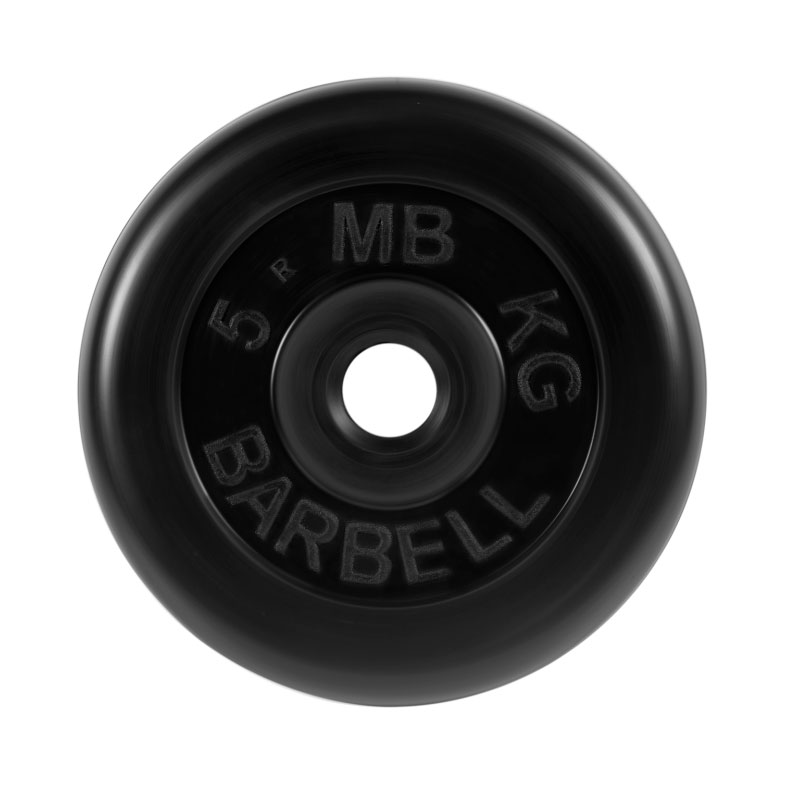 Диск для штанги обрезиненный "Стандарт" 5 кг 26 мм черный MB Barbell MB-PltB26-5