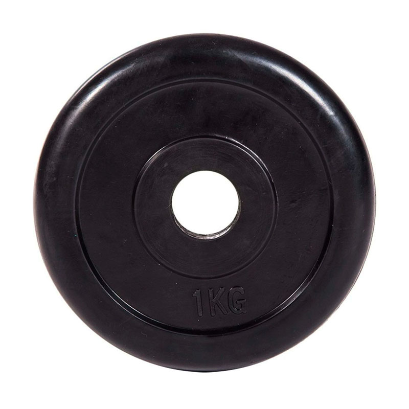 Диск для штанги 1 кг 26 мм обрезиненный черный ZSO Classic
