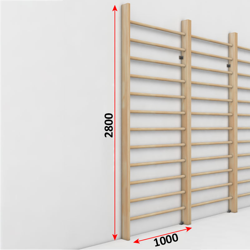 Шведская стенка сосна/береза, размер 2800х1000 мм ГТ-99