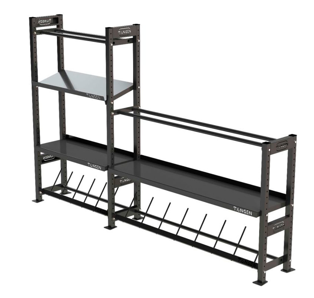 Стеллаж модульный для хранения  гантелей,  мячей, дисков и гирь 3100×480×1960 мм ЗС-234