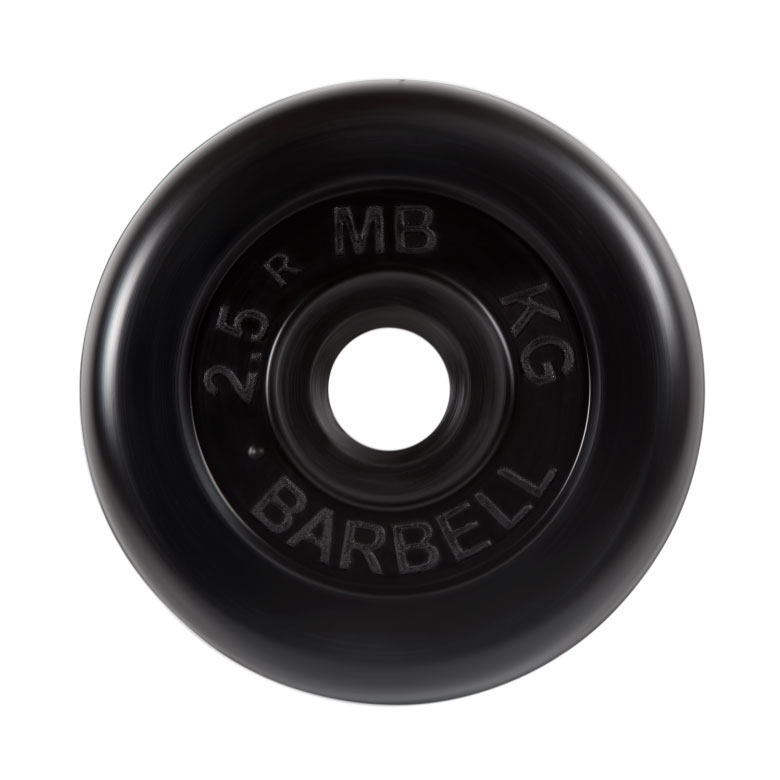 Диск обрезиненный "Стандарт" 2,5 кг 26 мм черный MB Barbell MB-PltB26-2,5
