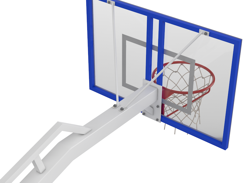 Стойка баскетбольная мобильная складная (массовая), вынос щита 2250 мм Glav