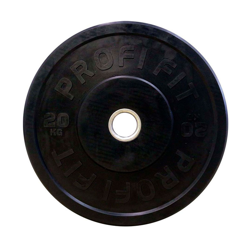 Диск для штанги 20 кг 51 мм каучуковый черный PROFI-FIT