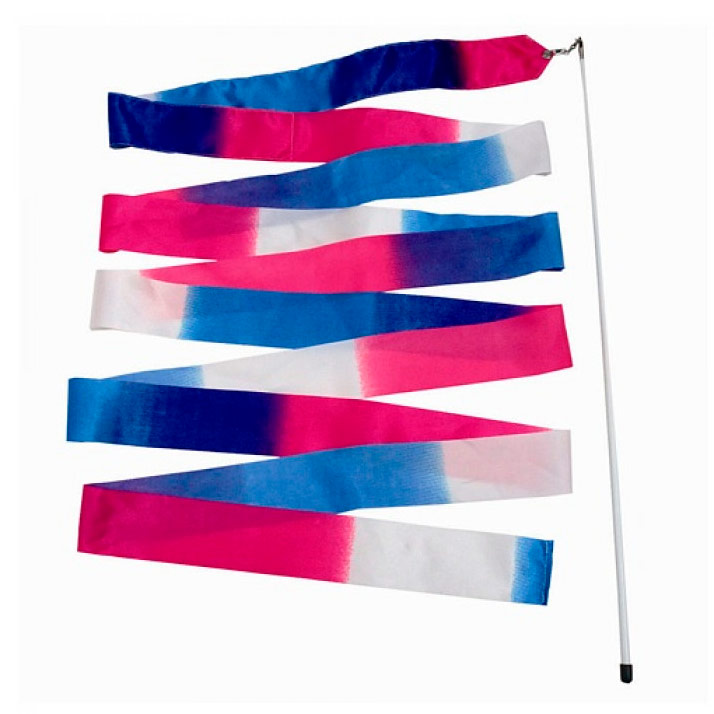 Лента для художественной гимнастики трехцветная ГТ-13