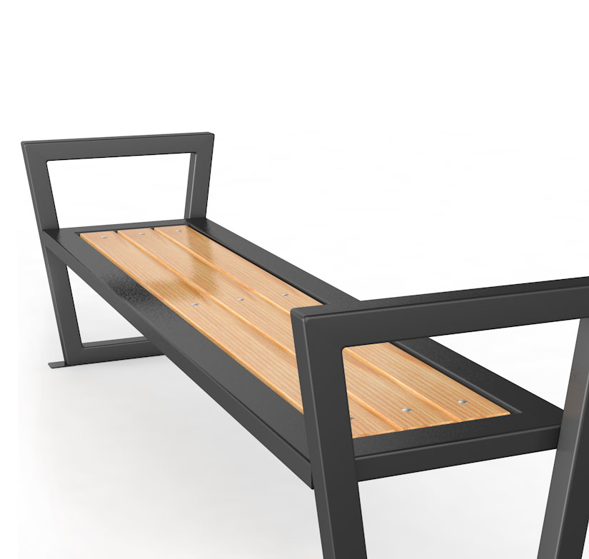 Уличная скамейка без спинки "Трапеция", 1500 мм ГТ-512