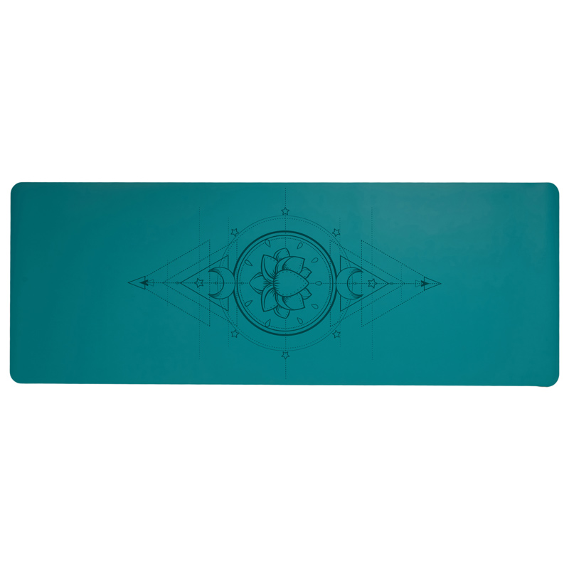 Коврик для йоги INEX Yoga PU Mat полиуретан c гравировкой 185 x 68 x 0,4 см, бирюзовый