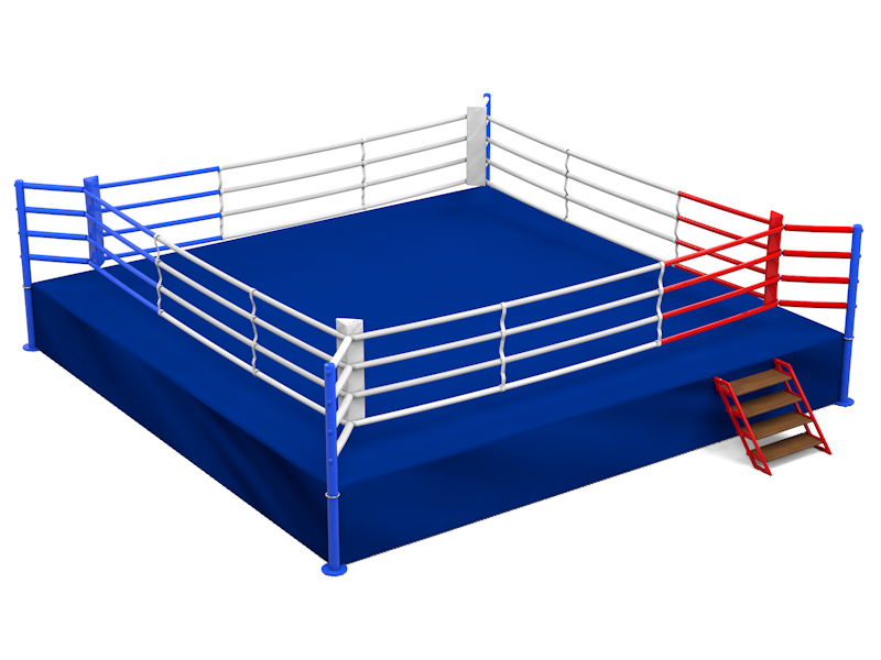 Ринг боксерский на подиуме, размер 7,3х7,3х1 м, боевая зона 6х6 м Glav