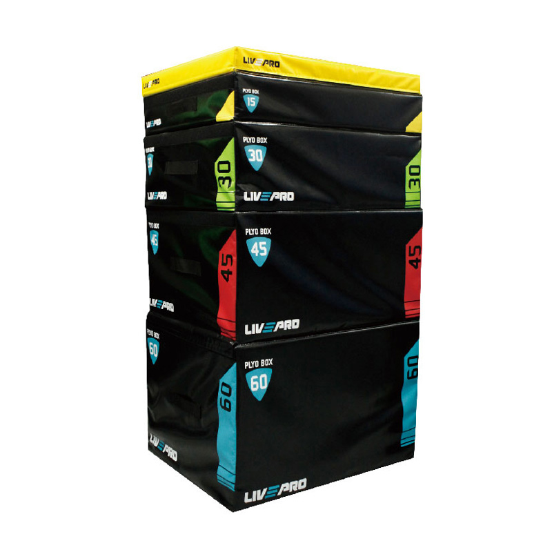Плиометрический бокс LIVEPRO Soft Plyometric Box 914 x 762 x 609 мм, черный/синий
