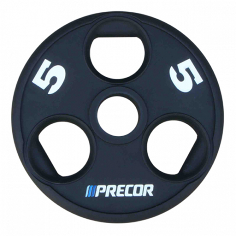Олимпийский диск в уретане PRECOR 5 кг, черный с лазерной гравировкой