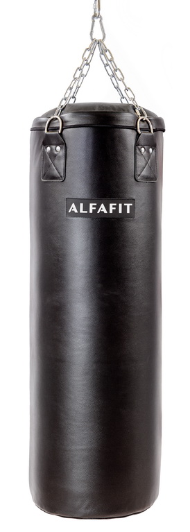 Боксерский мешок ALFAFIT "Цилиндр" Ø40 из натуральной кожи на цепях