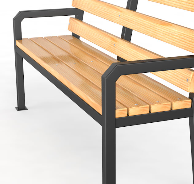 Уличная скамейка со спинкой "Дача", длина 1500 мм ГТ-517