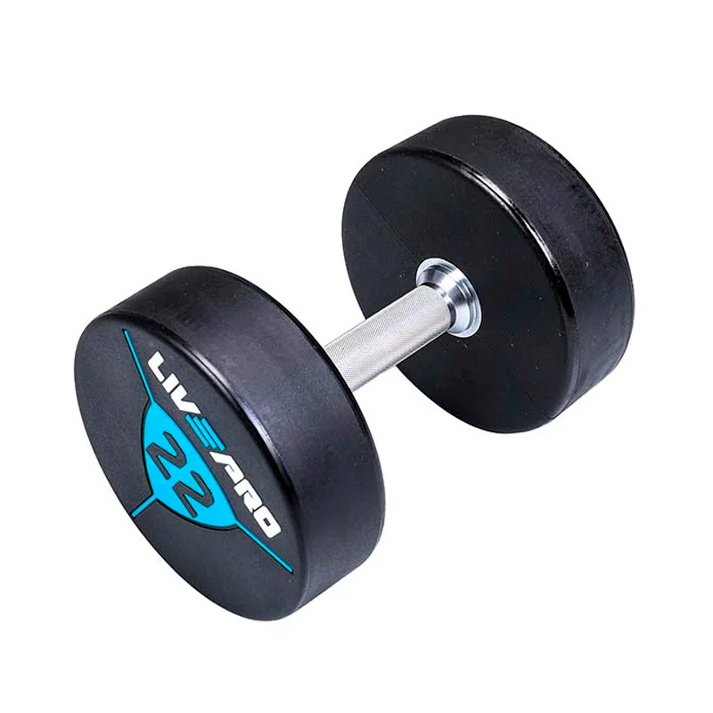 Гантели в уретане LIVEPRO Premium Urethane Dumbbells 42 кг, черный/синий