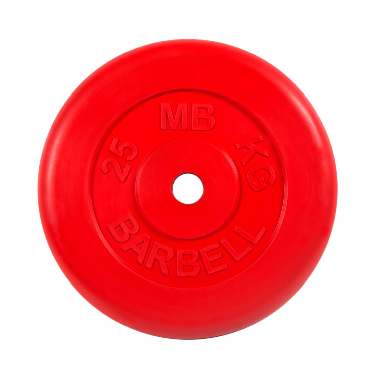 Блин обрезиненный "Стандарт" 25 кг 26 мм красный MB Barbell MB-PltC26-25
