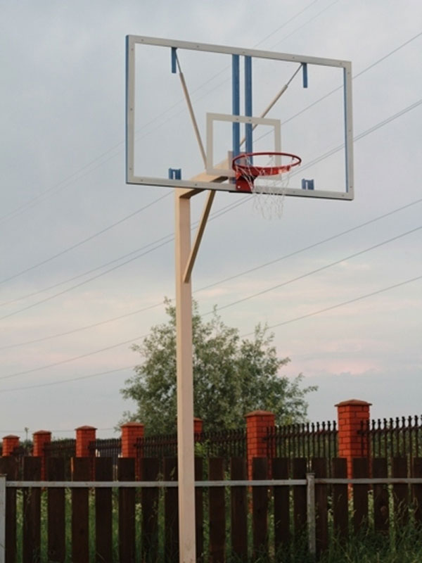 Стойка баскетбольная стационарная, вынос щита 1600 мм Glav
