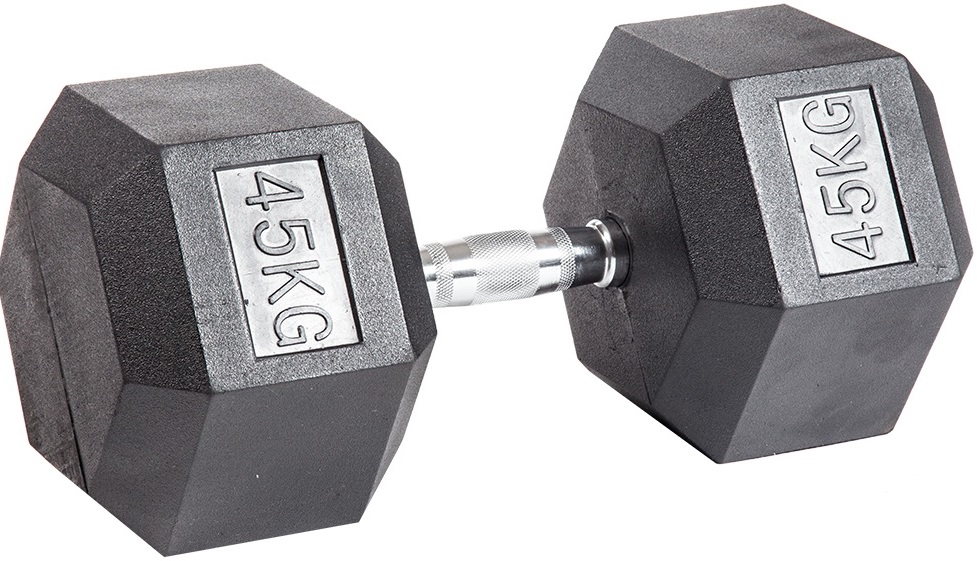 Гантель гексагональная обрезиненная 45 кг ЗС-215