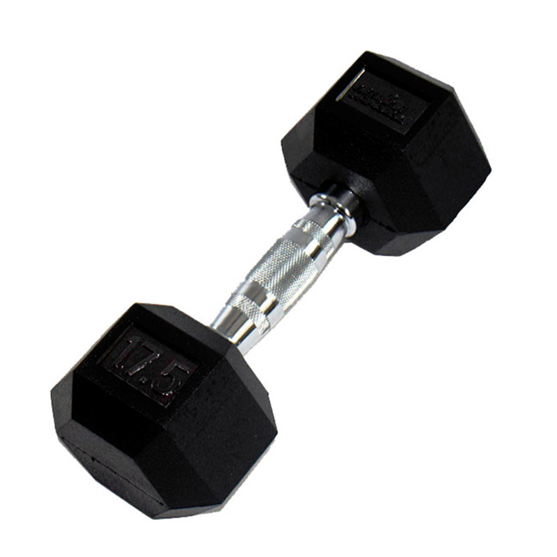 Гантель PERFORM BETTER Rubber Encased Hex Dumbbells 17,5 кг, 1 штука, черный