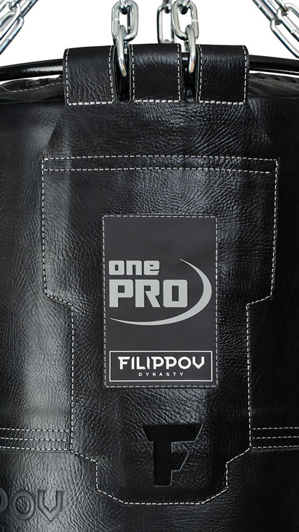 Боксёрский мешок onePRO FILIPPOV из натуральной кожи на цепях Ø40 180см/78-80кг