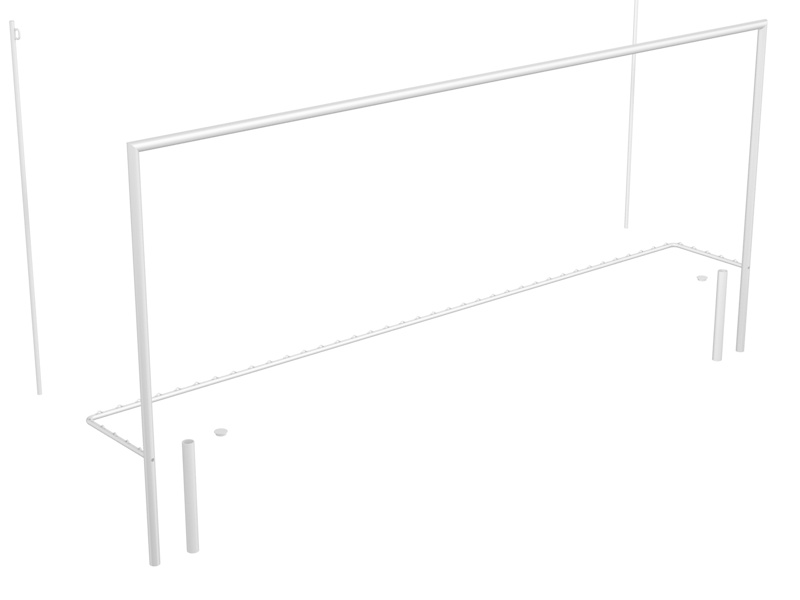 Ворота футбольные со стойками натяжения сетки, разборные (7,32х2,44 м) Glav