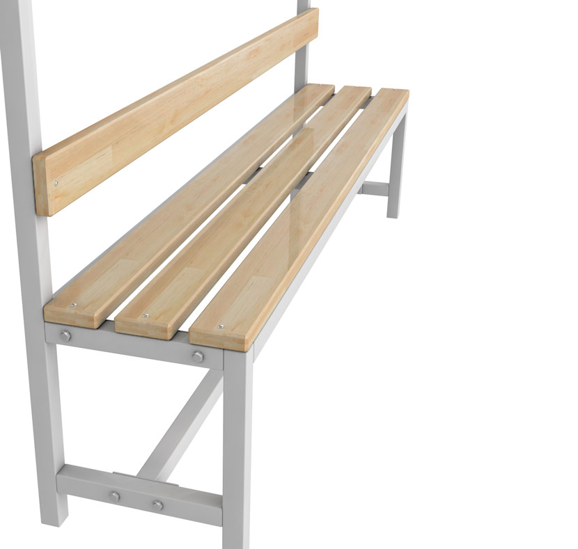 Скамейка для раздевалки c вешалкой односторонняя разборная, длина 3 м ГТ-154