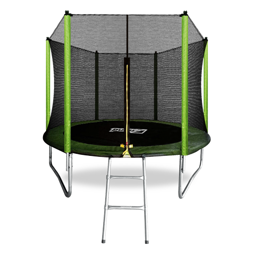 Батут 244 см (8 ft) с внешней страховочной сеткой и лестницей ARLAND, цвет светло-зеленый