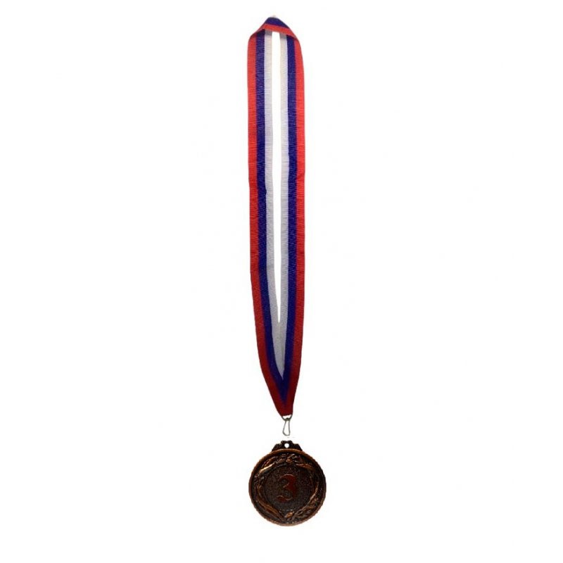 Медаль 3 место d50мм бронза с широкой лентой Glav