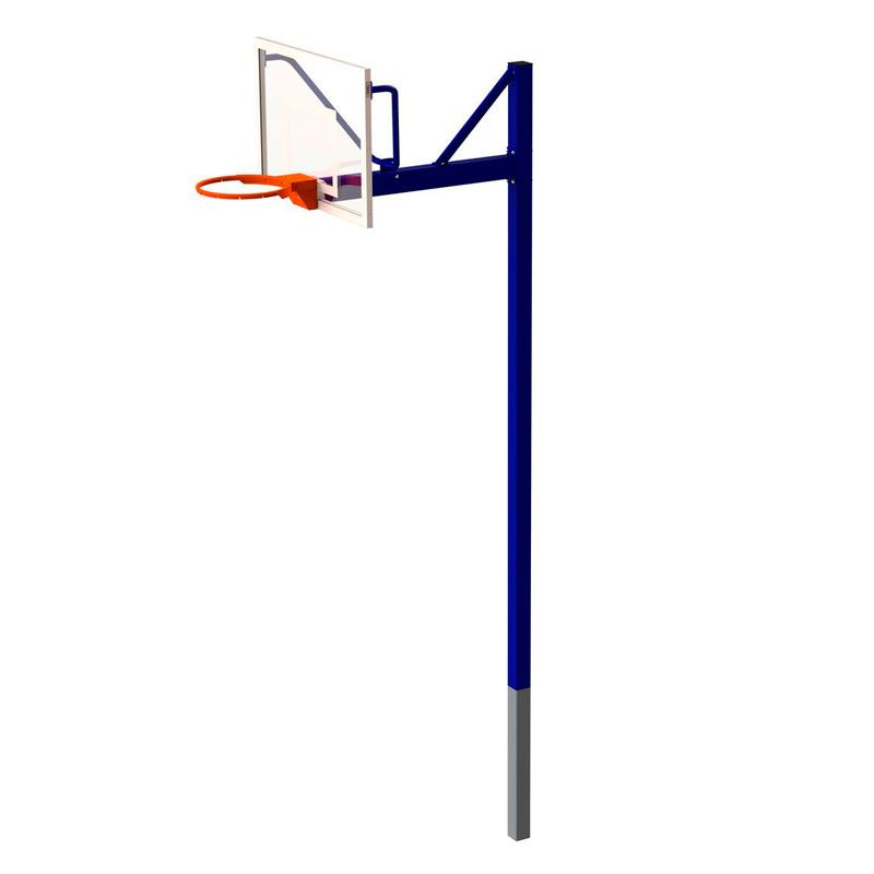 Стойка баскетбольная уличная одноопорная для тренировочного щита (900х1200 мм), вынос 1200 мм ZSO