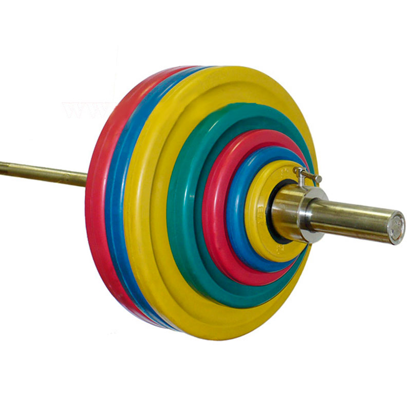 Штанга Олимпийская "Евро-Классик", обрезиненная, цветная, 282,5 кг