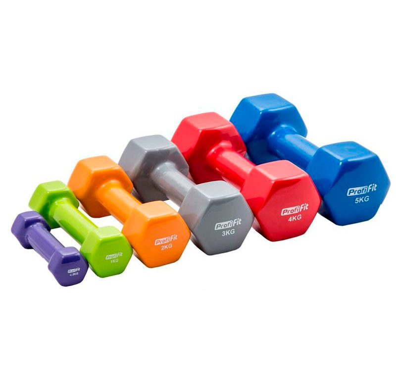 Гантель в виниловой оболочке 2 кг, форма шестигранник, оранжевый ЗС-866