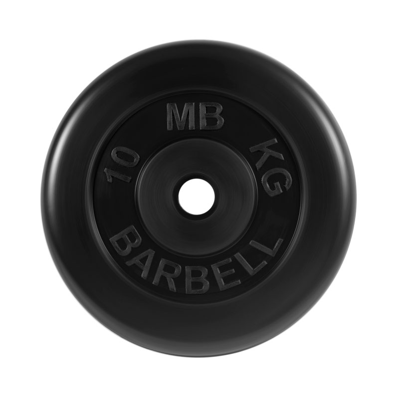 Диск обрезиненный "Стандарт" 10 кг 26 мм черный MB Barbell MB-PltB26-10