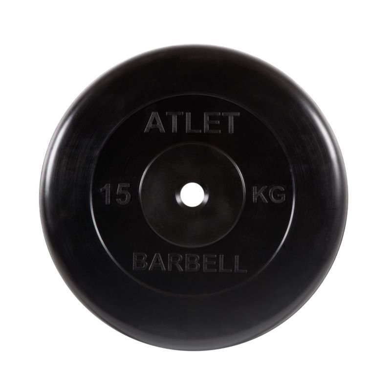 Диск для штанги обрезиненный Atlet, 15 кг 26 мм MB Barbell MB-AtletB26-15