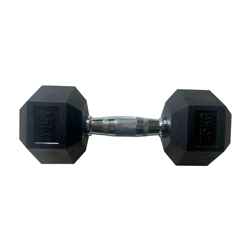 Обрезиненная гексагональная гантель INEX Hex Dumbbell 5 кг, черный, 1 шт