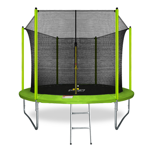 Батут 305 см (10 ft) с внутренней страховочной сеткой и лестницей ARLAND, цвет светло-зеленый