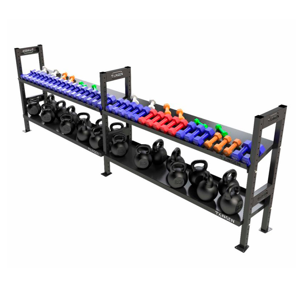 Стеллаж модульный для хранения гантелей и гирь 3800×480×1210 мм ЗС-231