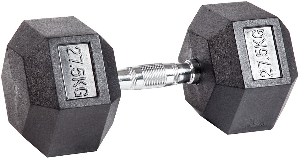 Гантель гексагональная обрезиненная 27,5 кг ЗС-208
