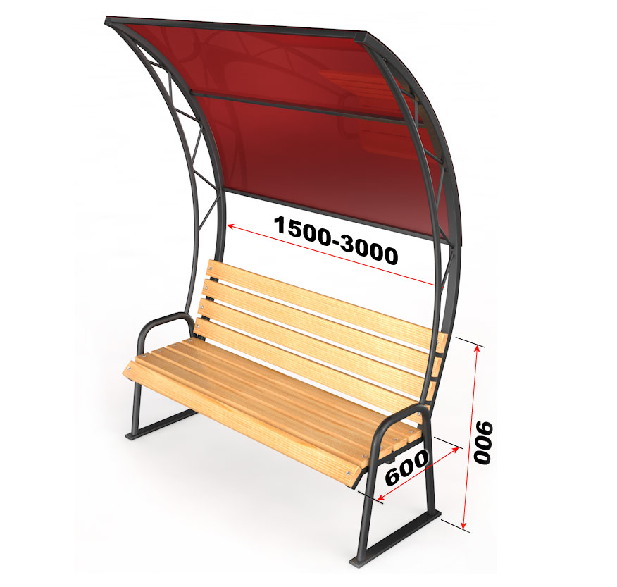 Уличная скамейка с навесом ГТ-542