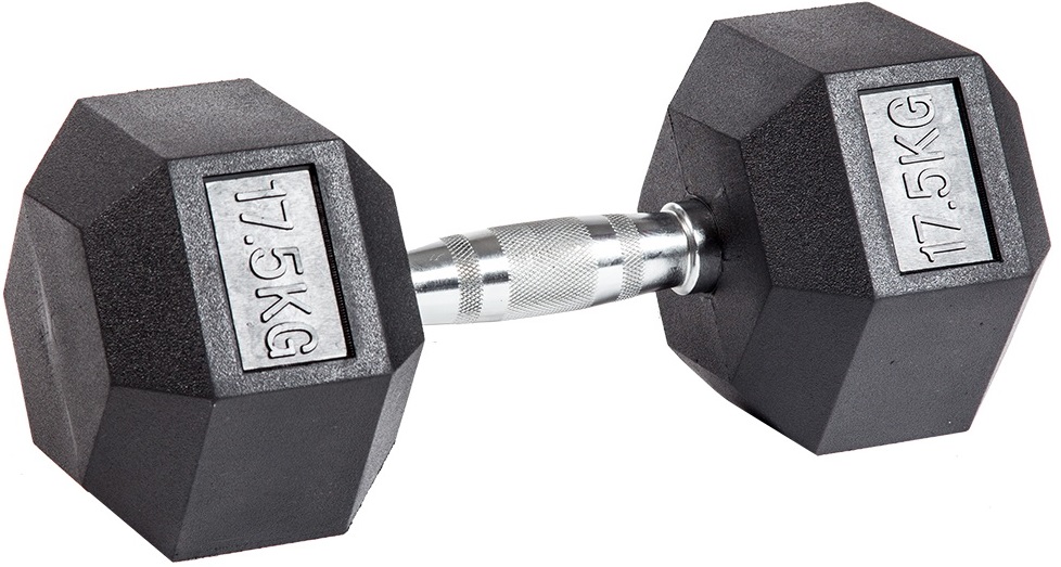 Гантель гексагональная обрезиненная 17,5 кг ЗС-204