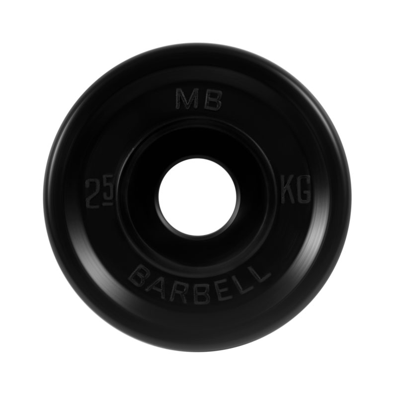 Диск обрезиненный "Евро-классик" 2,5 кг 51 мм черный MB Barbell MB-PltBE-2,5