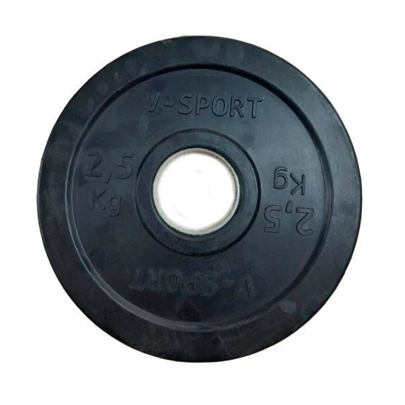 Блин "олимпийский" 2,5 кг обрезиненный чёрный V-Sport  LB-2.5